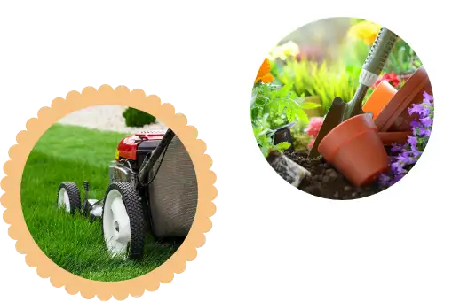 mowing, gardening